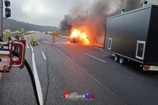 Pożar samochodu na A4