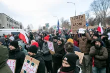 Protest przeciwko SCT pod ZDMK