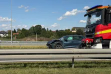 Zderzenie czterech samochodów na A4