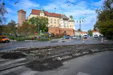 Remont torowiska na ul. Stradomskiej i św. Gertrudy