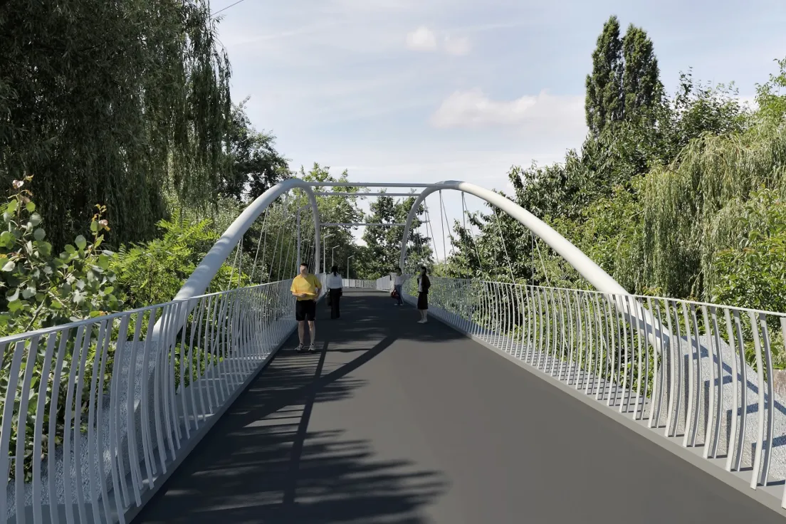 Wizualizacja kładki na Żabińcu z 2020 roku