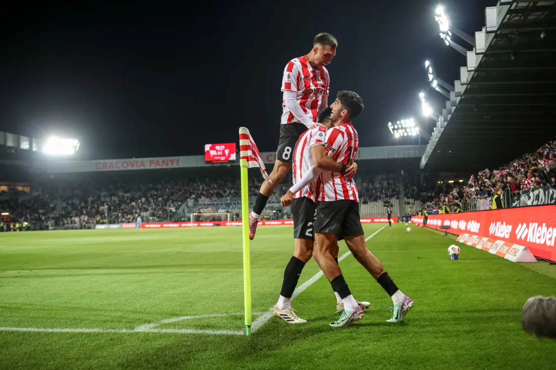 Mecz Cracovia - Górnik. Radość po golu na 1:1
