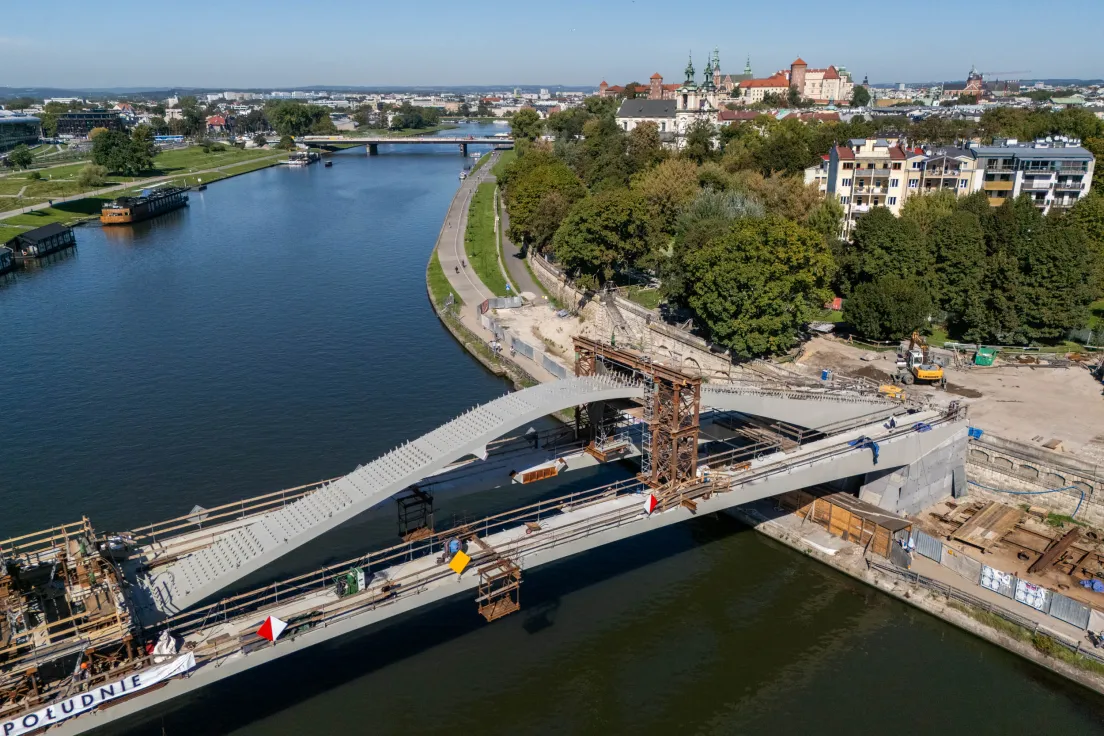 Budowa nowej kładki pieszo rowerowej Kazimierz Ludwinów