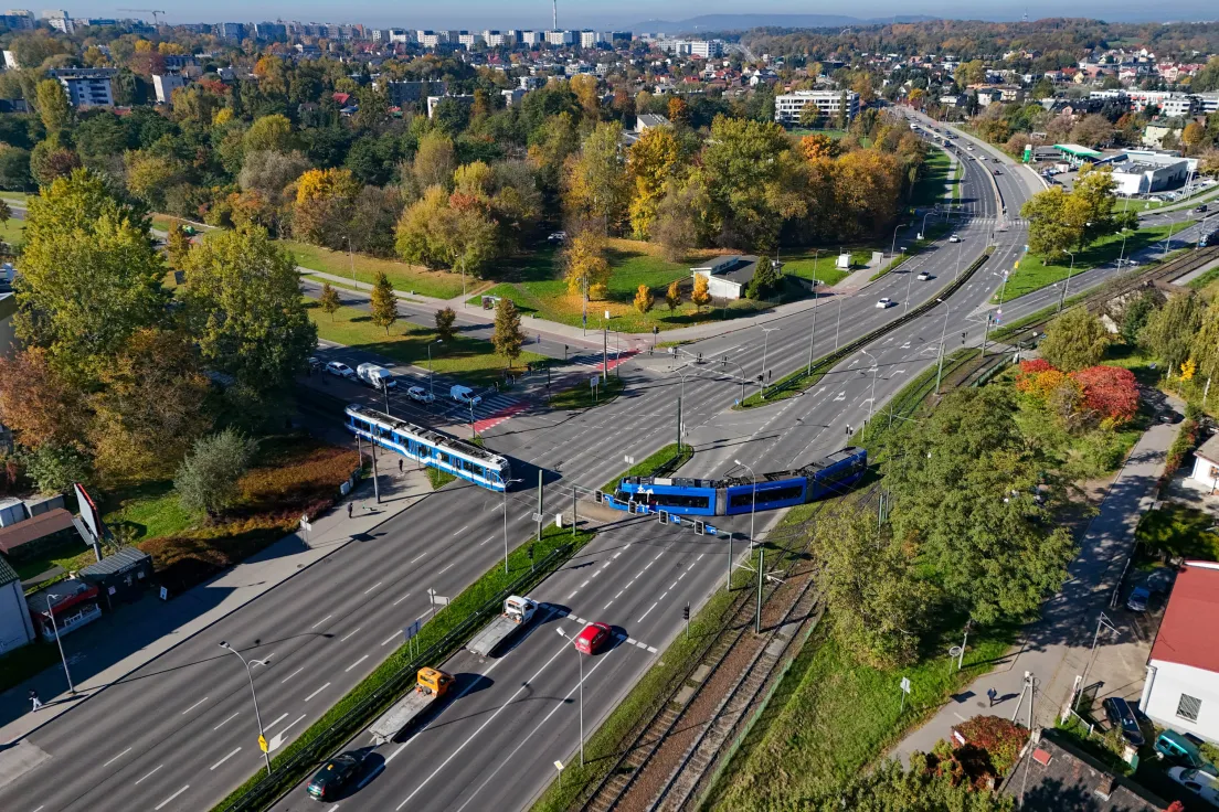 Skrzyżowanie Wielickiej i Nowosądeckiej