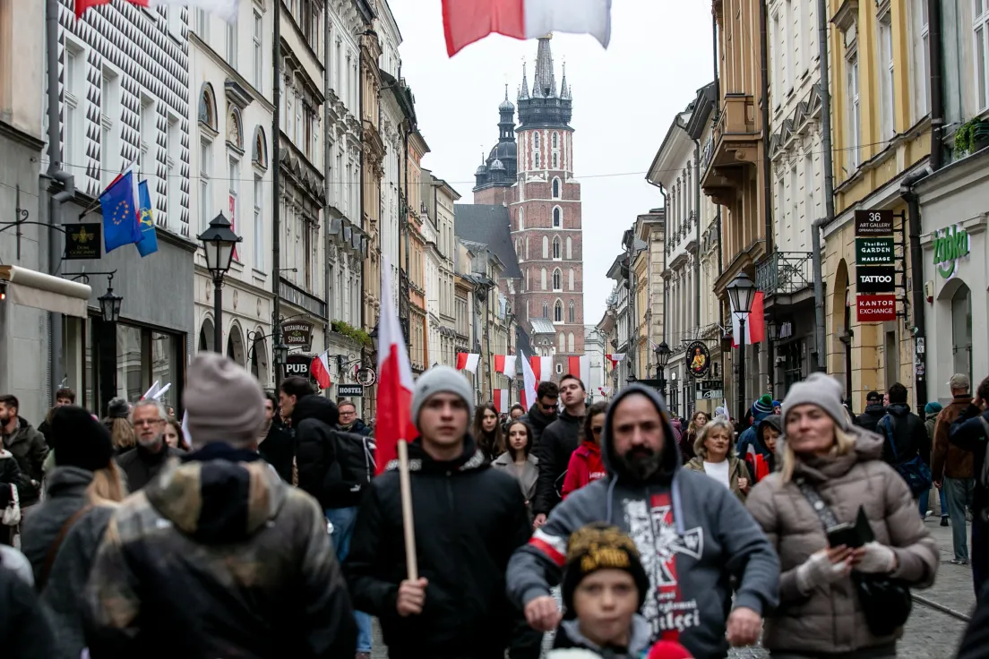Rynek Główny w Święto Niepodległości 