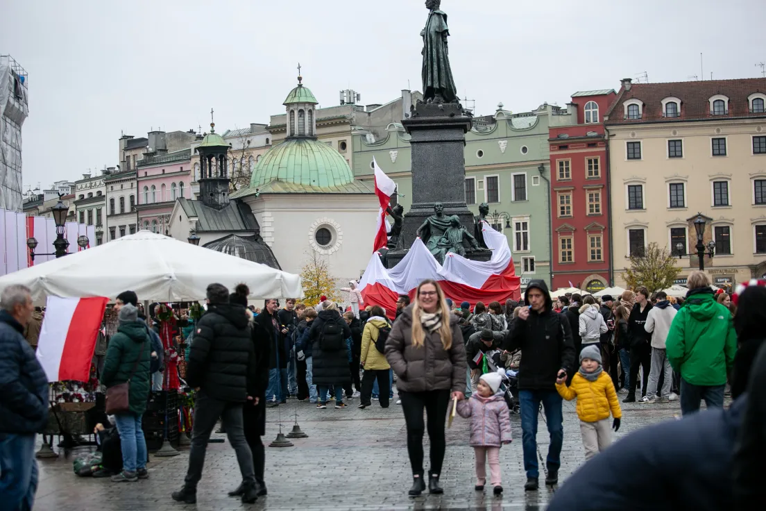 Rynek Główny w Święto Niepodległości 