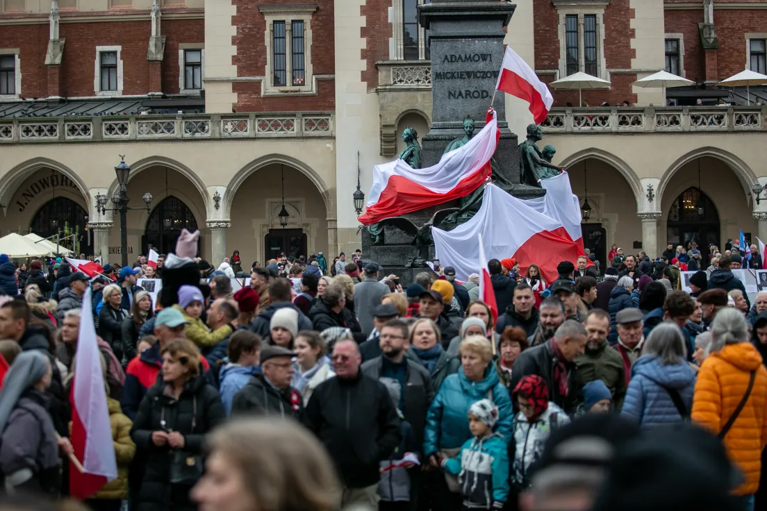 Rynek Główny w Święto Niepodległości 