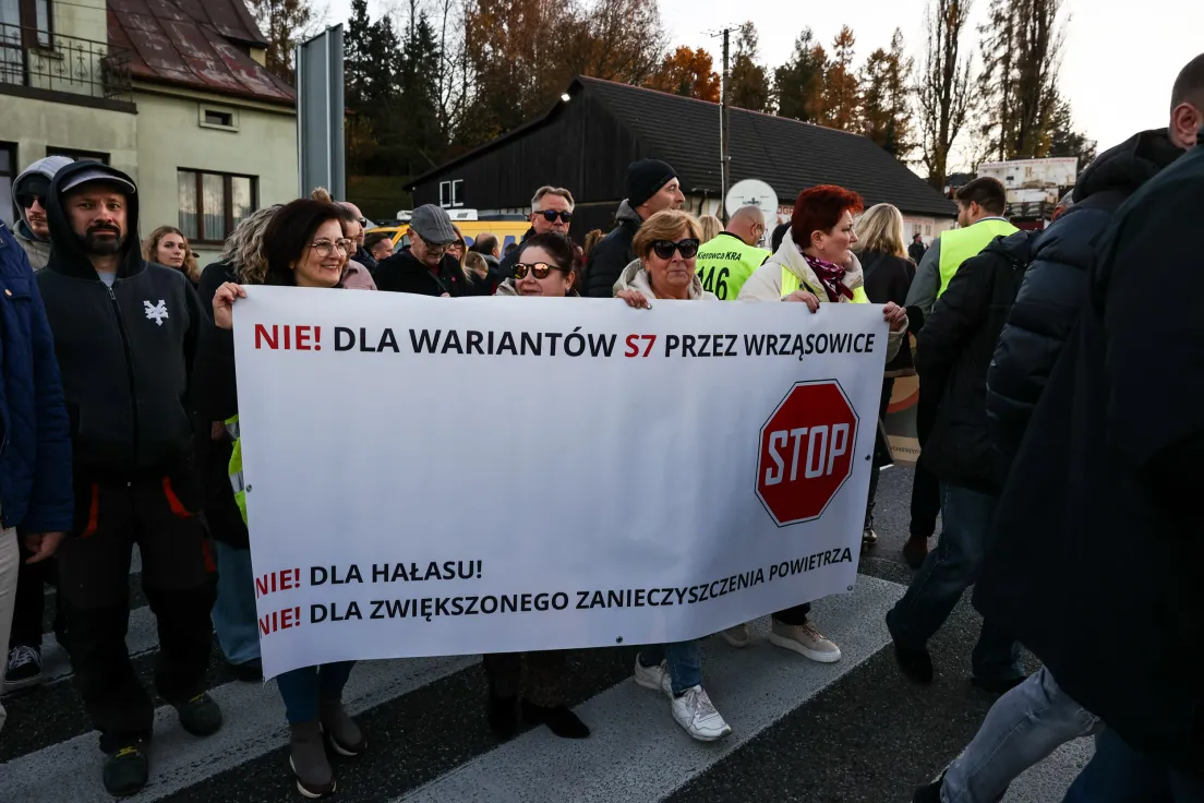 Protest mieszkańców przeciwko S7