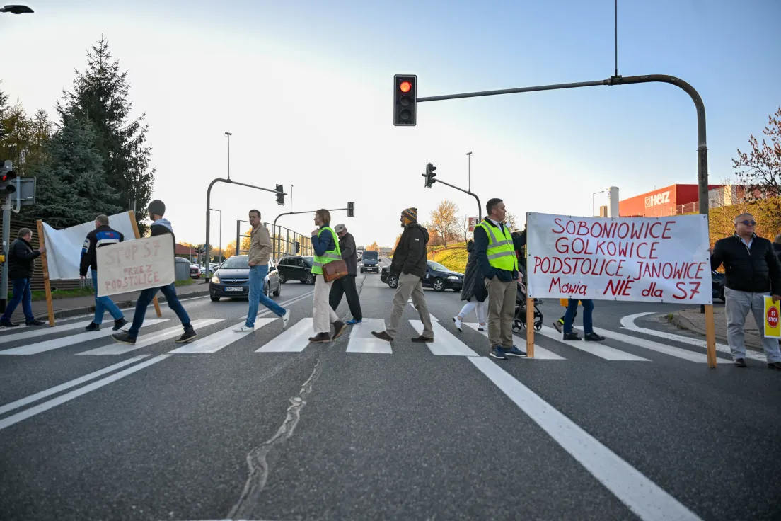 Protest w Wieliczce przeciwko budowie S7