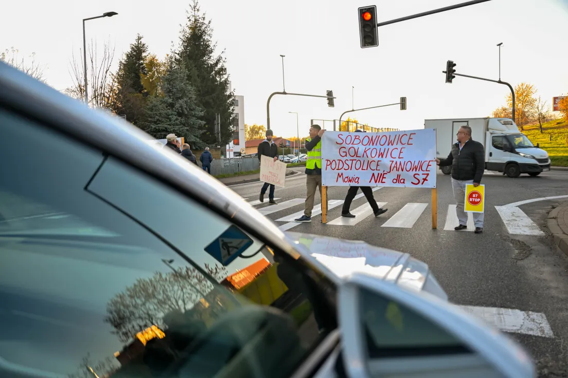 Protest w Wieliczce przeciwko budowie S7