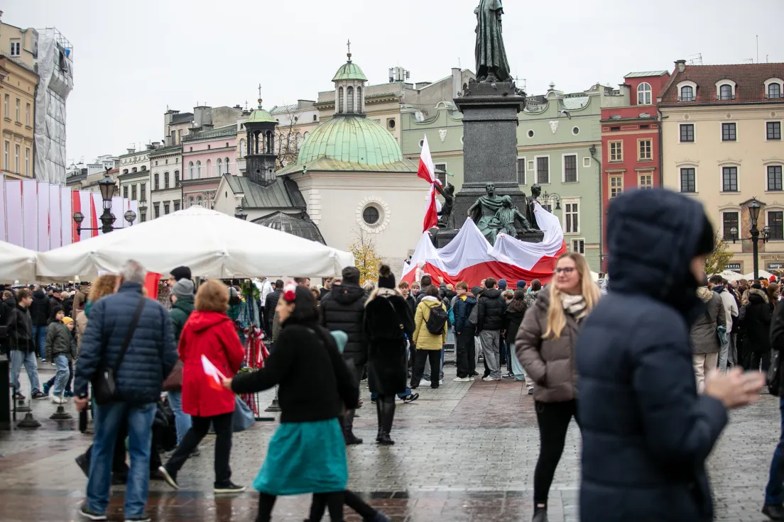 Rynek Główny w Święto Niepodległości 