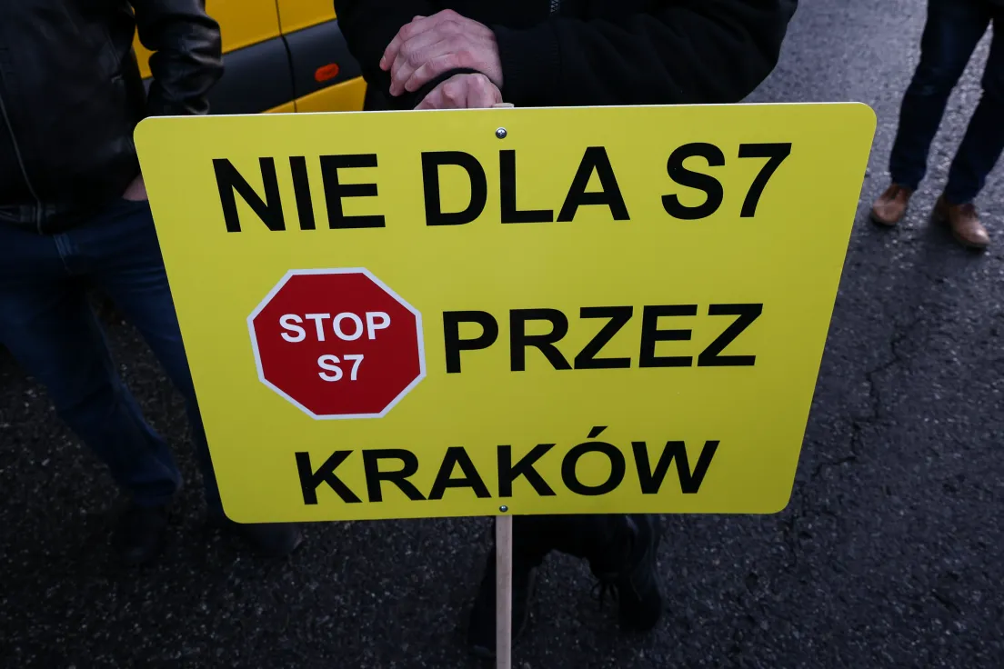 Protest mieszkańców przeciwko S7