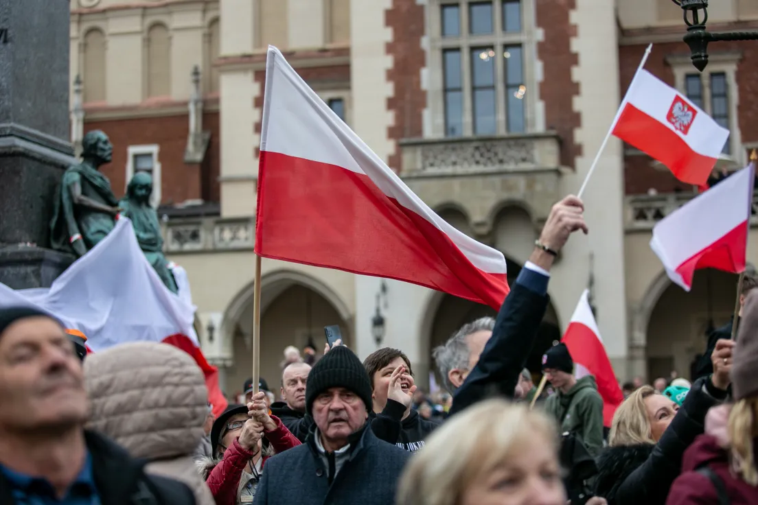 Rynek Główny w Święto Niepodległości 