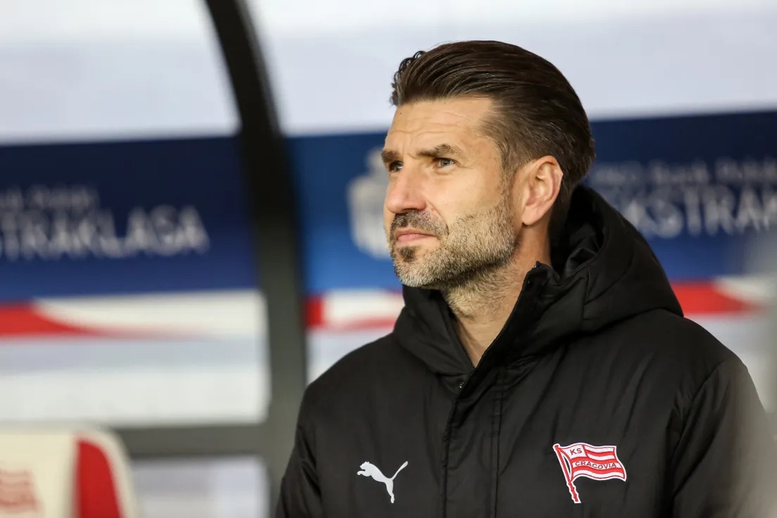 Mecz Cracovia - Motor Lublin. Trener Luka Elsner