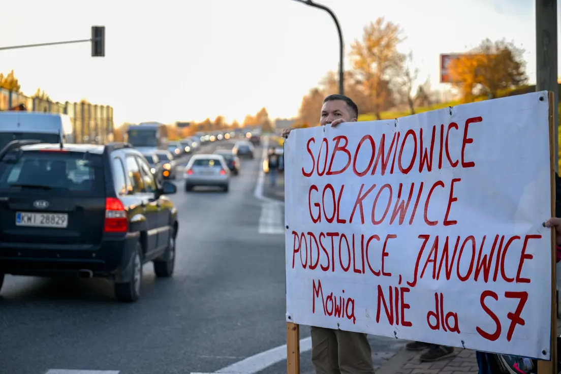 Protest w Wieliczce przeciwko budowie S7