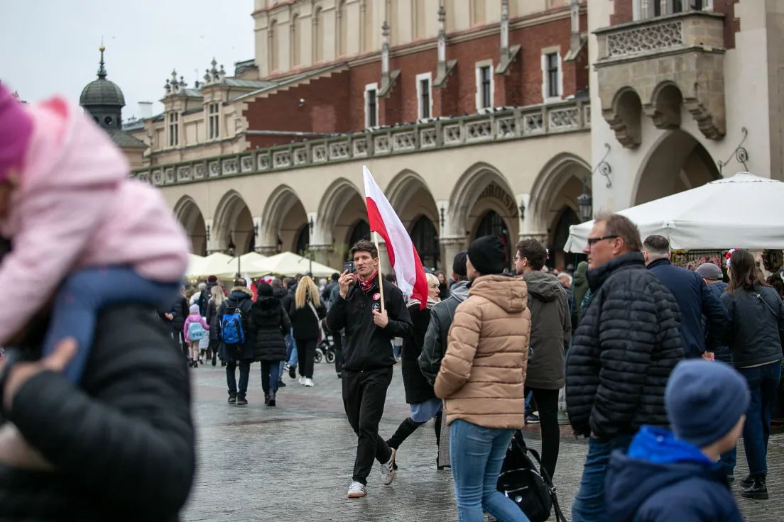 Rynek Główny w Święto Niepodległości 