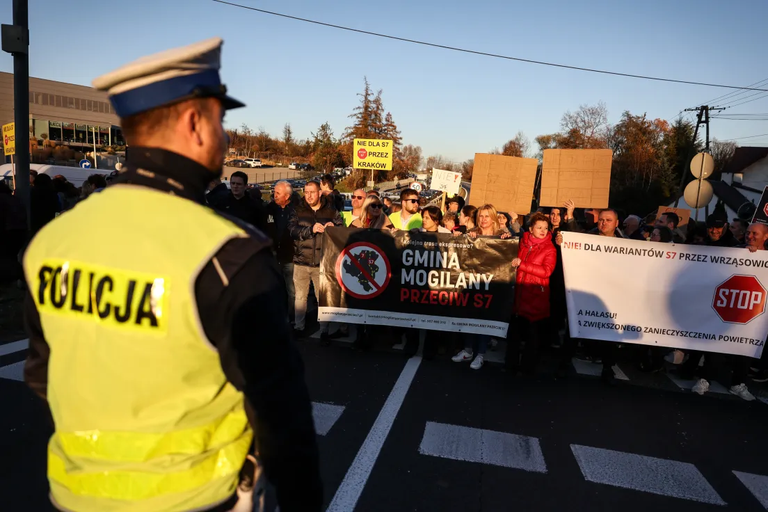 Protest przeciwko budowie S7 Kraków-Myślenice
