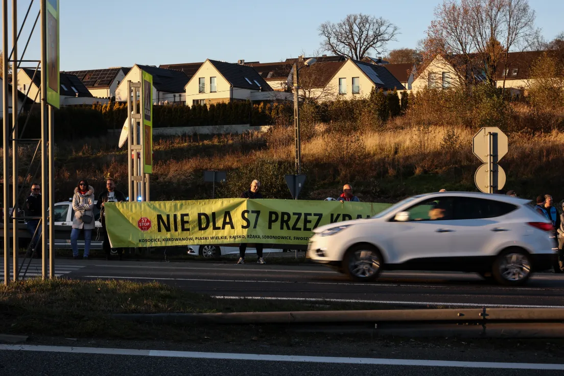 Protest przeciwko budowie S7 Kraków-Myślenice