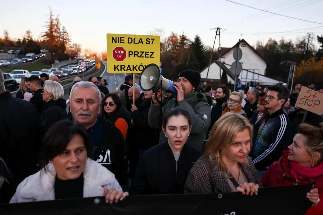 Protest mieszkańców przeciwko S7