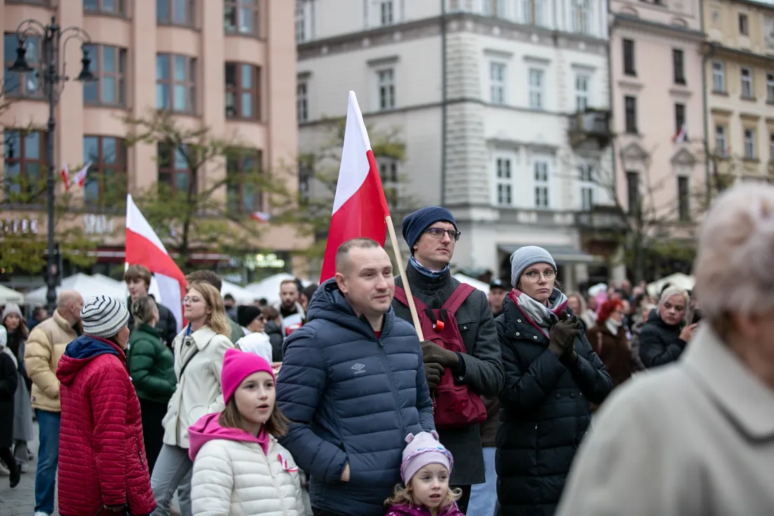 Rynek Główny w Święto Niepodległości 