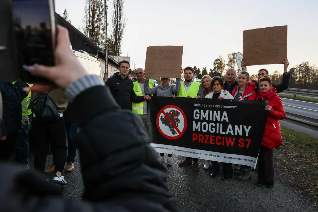 Protest mieszkańców przeciwko S7