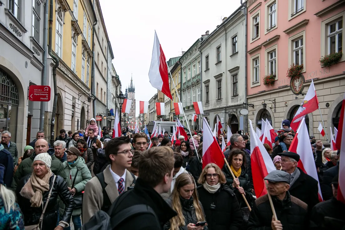 Rynek Główny w Święto Niepodległości 