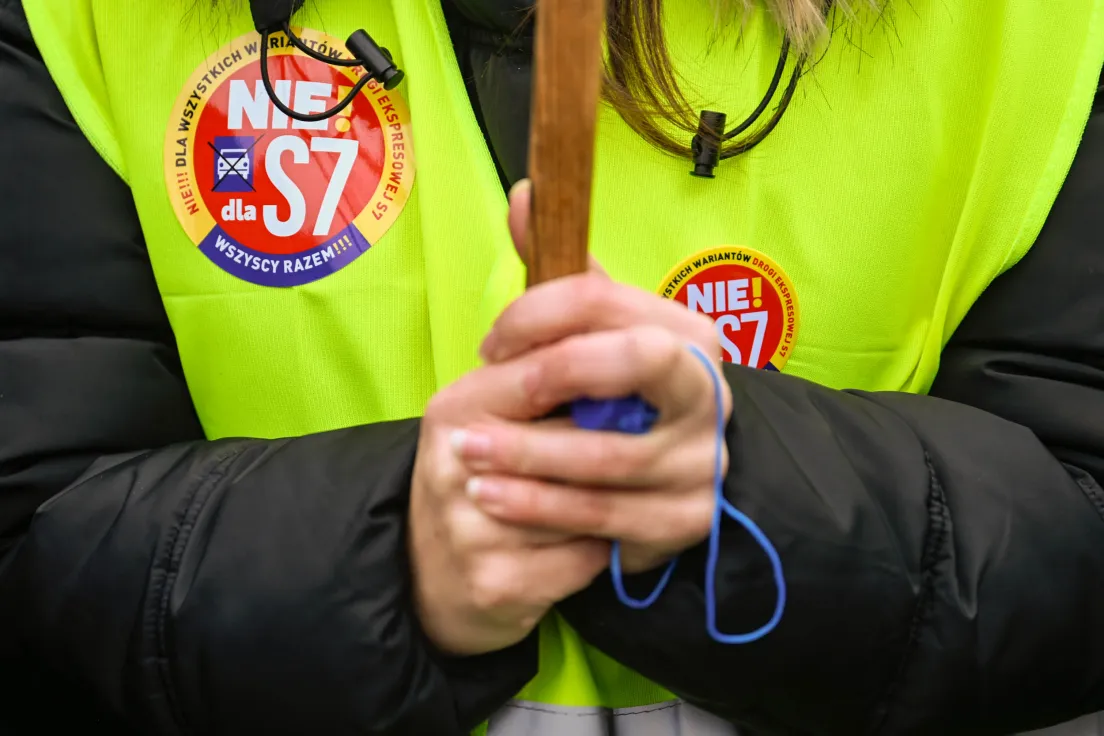 Protest pod siedzibą GDDKiA przeciwko budowie S7 na południu Krakowa