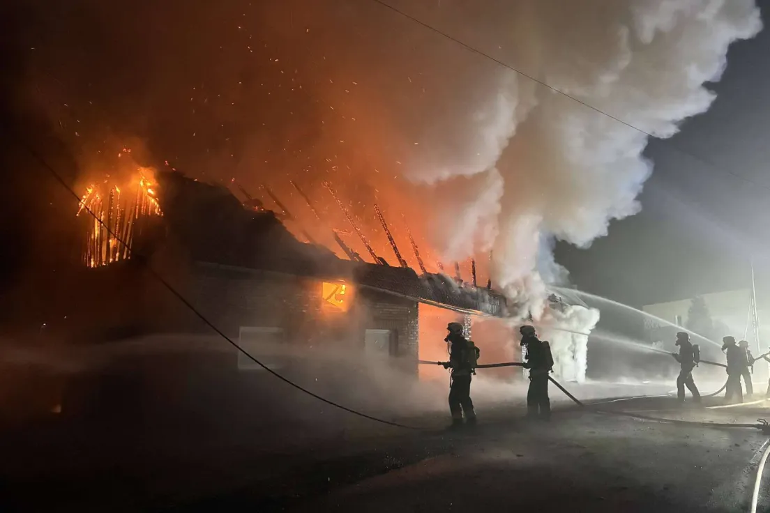 Pożar budynku w Rącznej