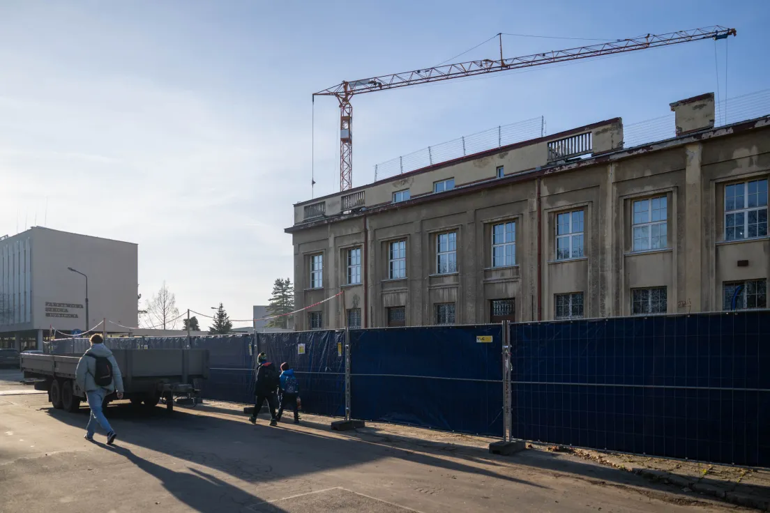 Wycięte drzewa przy Muzeum Nowej Huty