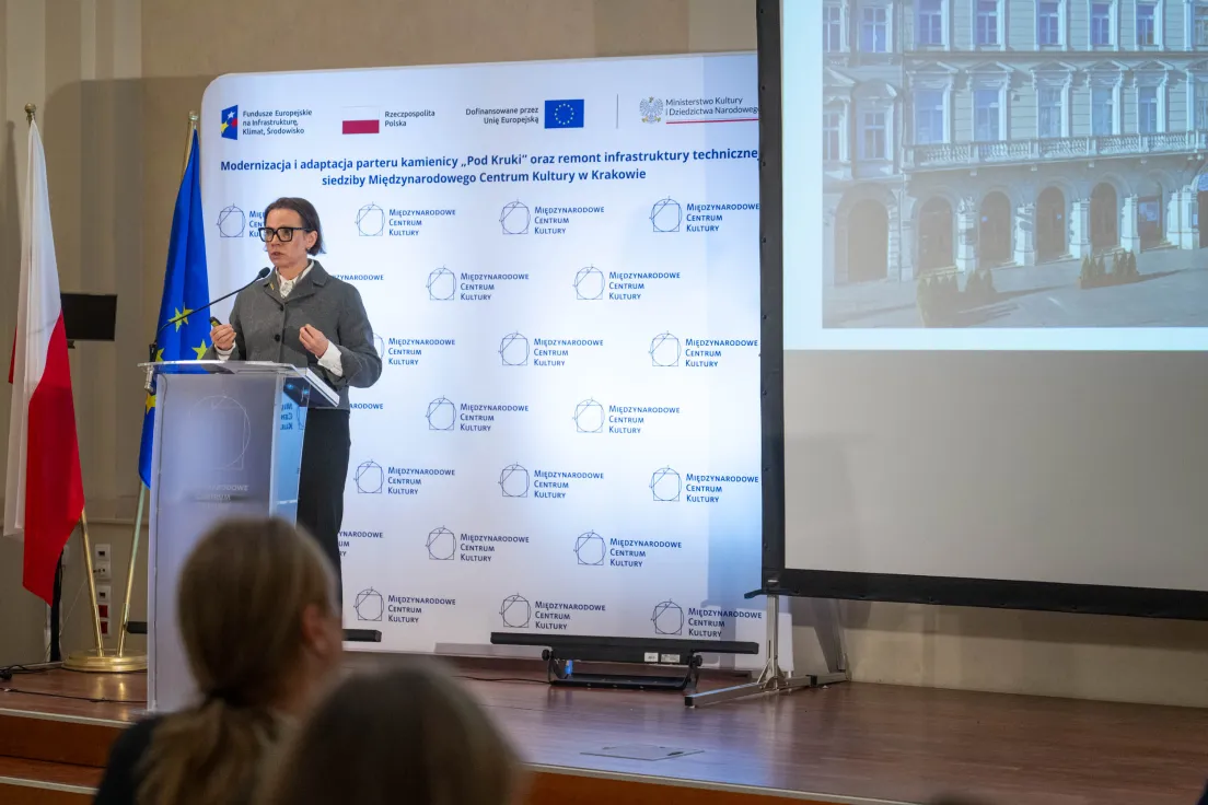 Konferencja na której zostały zaprezentowane zmmiany podczas remontu i przebudowy budynku MCK przy Rynku Głównym