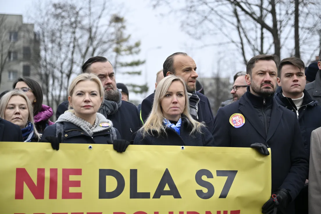 Protest przeciwko budowie S7