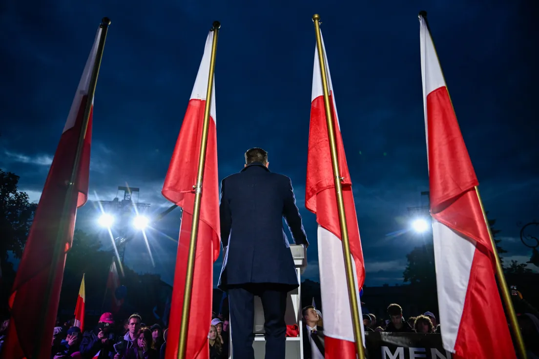 Sławomir Mentzen na wiecu wyborczym w Krakowie