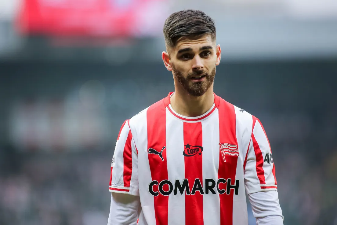 Mecz Cracovia - Lech Poznań. Ajdin Hasić
