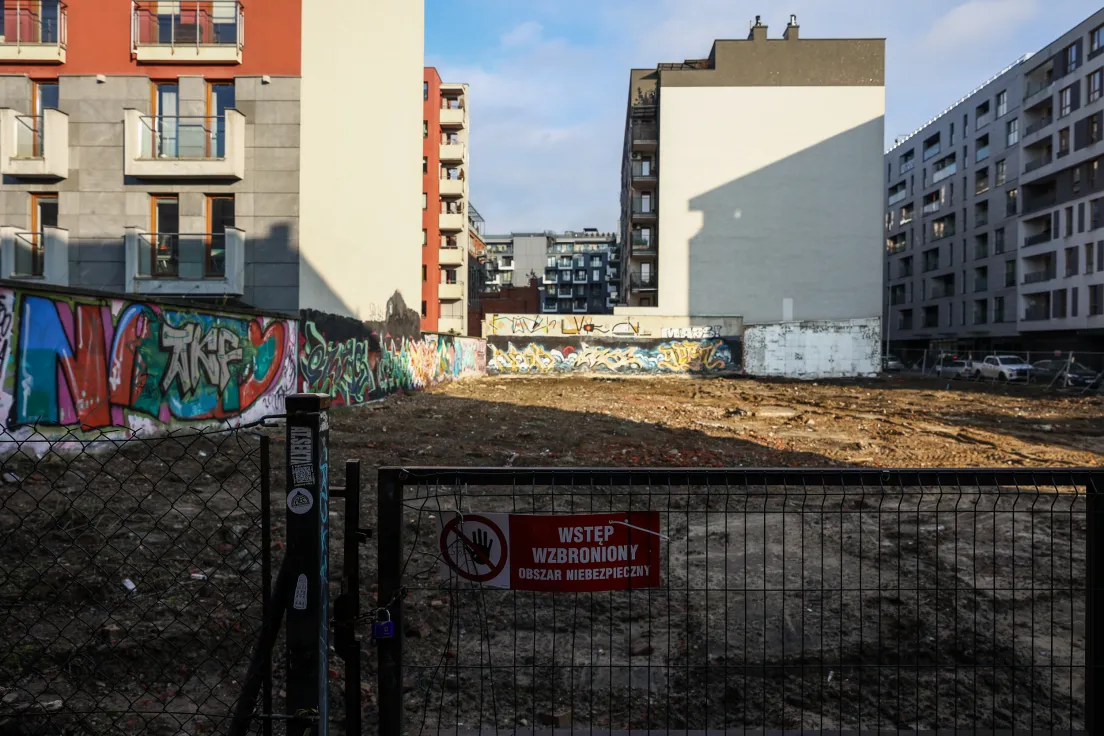 Zabłocie, przygotowania pod budowę bloku