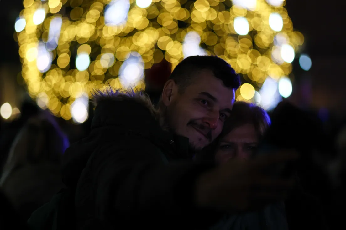 Zapalenie choinki na Rynku Głównym
