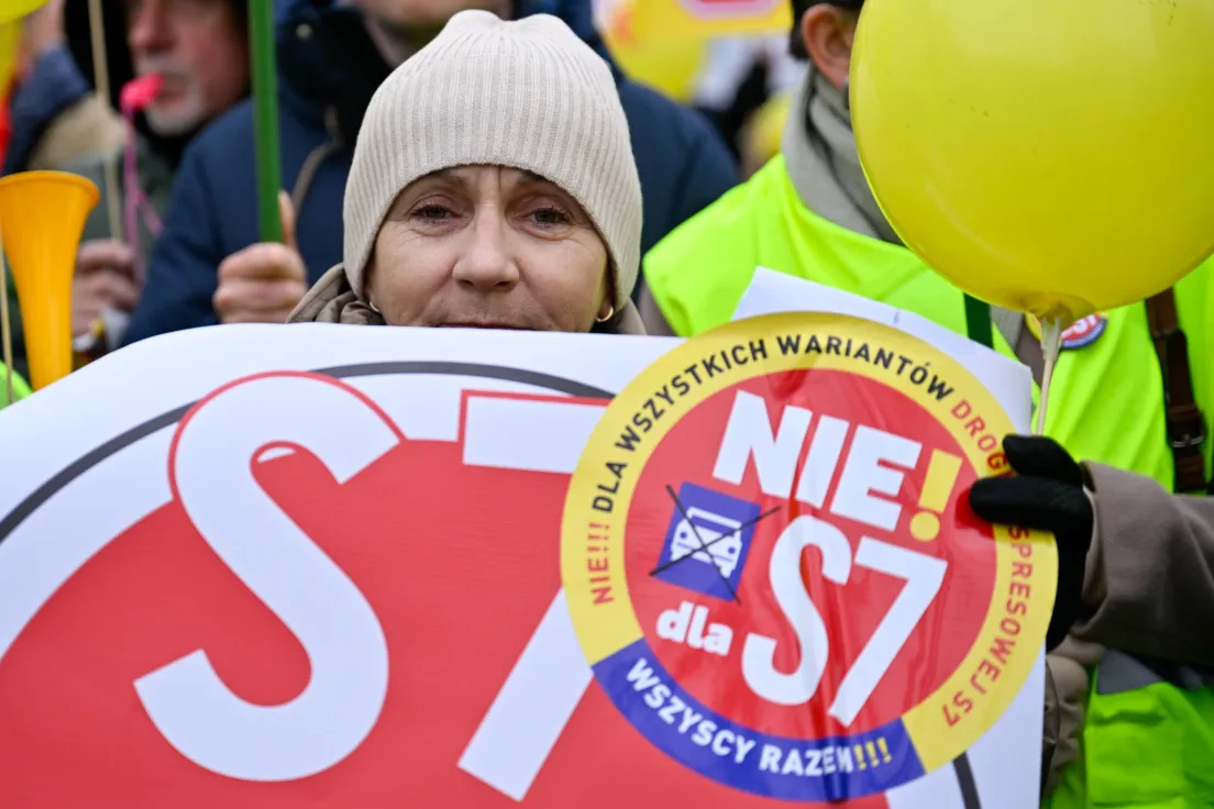 Protest pod siedzibą GDDKiA przeciwko budowie S7 na południu Krakowa