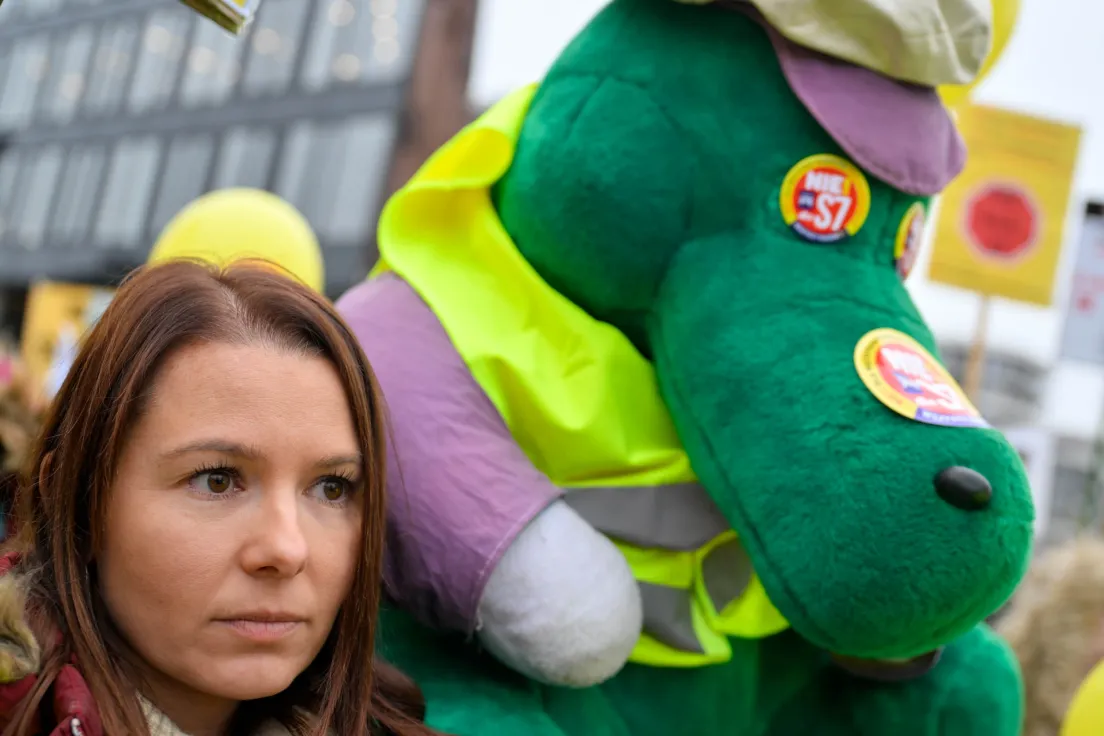 Protest pod siedzibą GDDKiA przeciwko budowie S7 na południu Krakowa