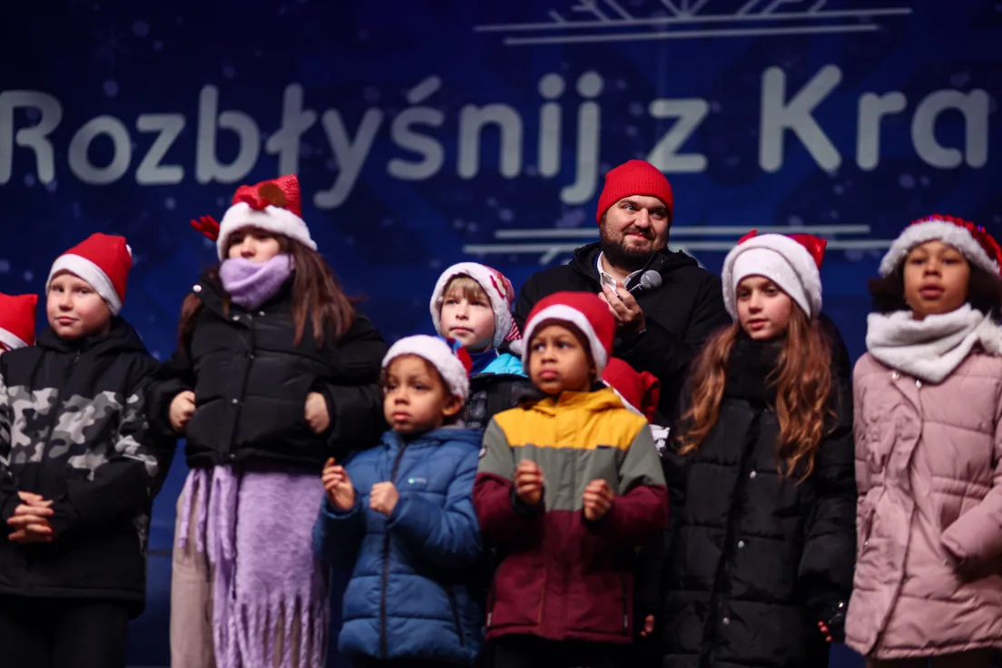 Zapalenie choinki na Rynku Głównym