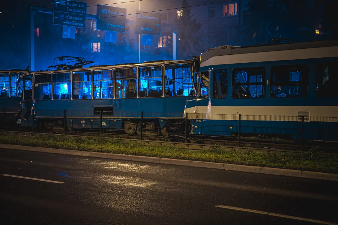 Zderzenie dwóch tramwajów