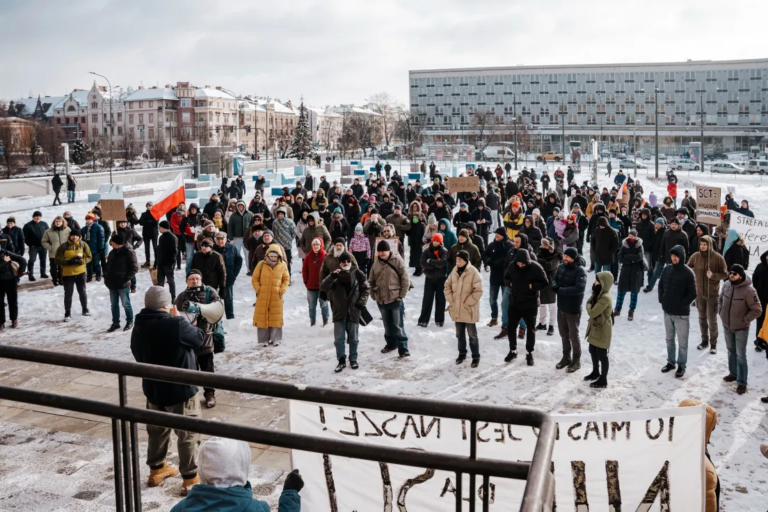 Protest przed muzeum narodowym