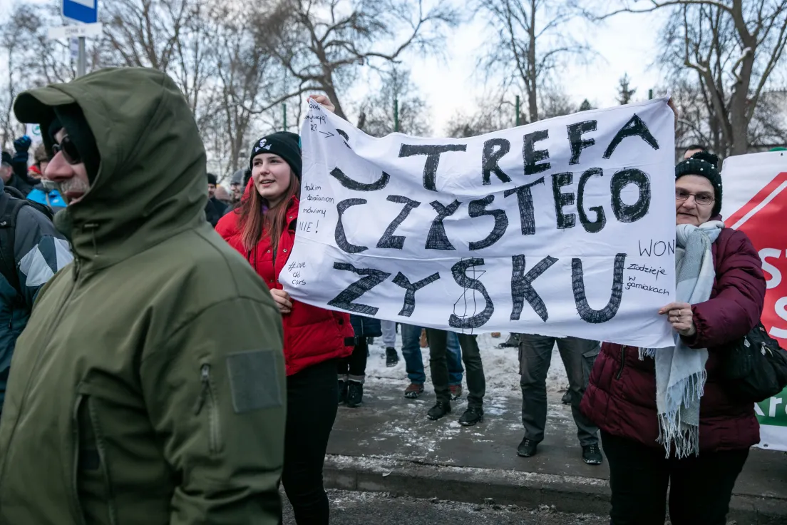 Protest przeciwko SCT pod ZDMK