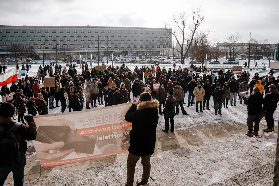 Protest przed muzeum narodowym
