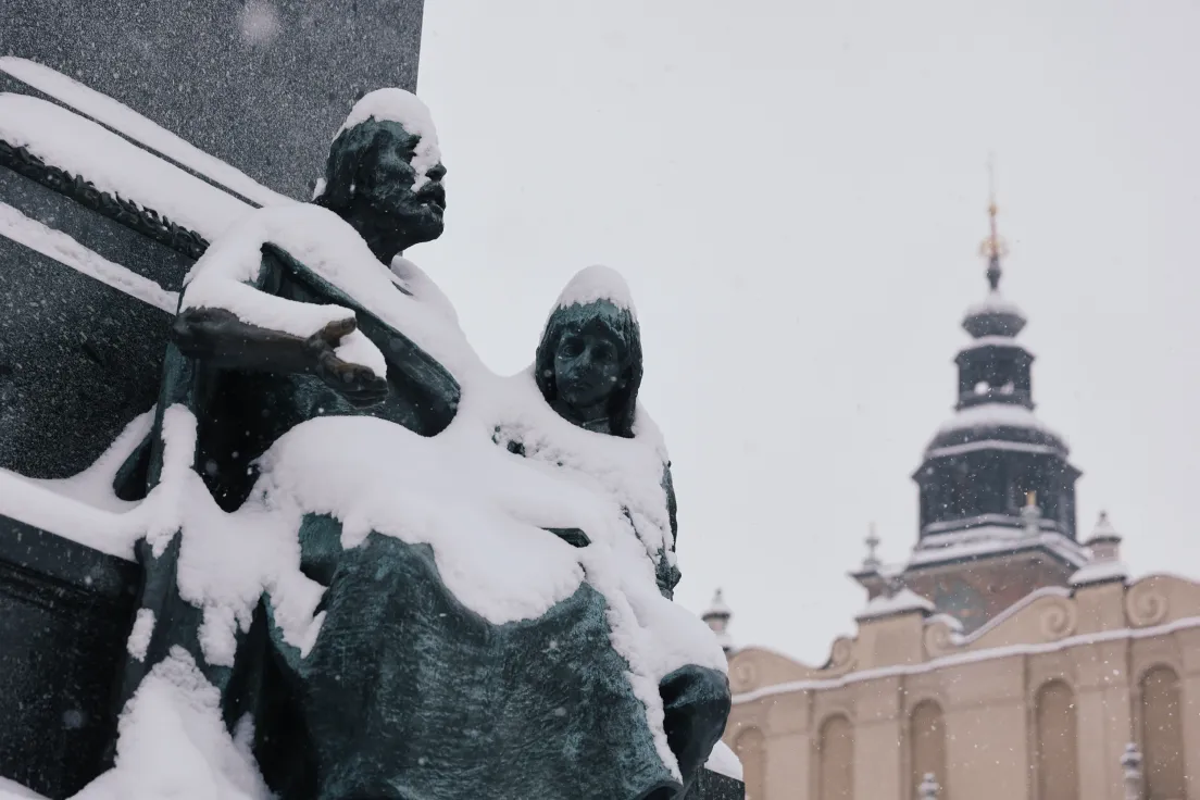 Opady śniegu w Krakowie