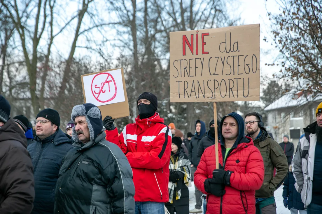 Protest przeciwko SCT pod ZDMK