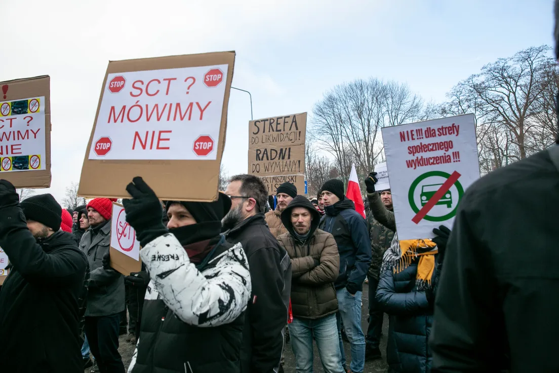 Protest przeciwko SCT pod ZDMK