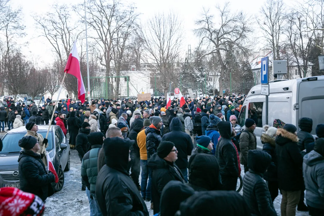 Protest przeciwko SCT pod ZDMK
