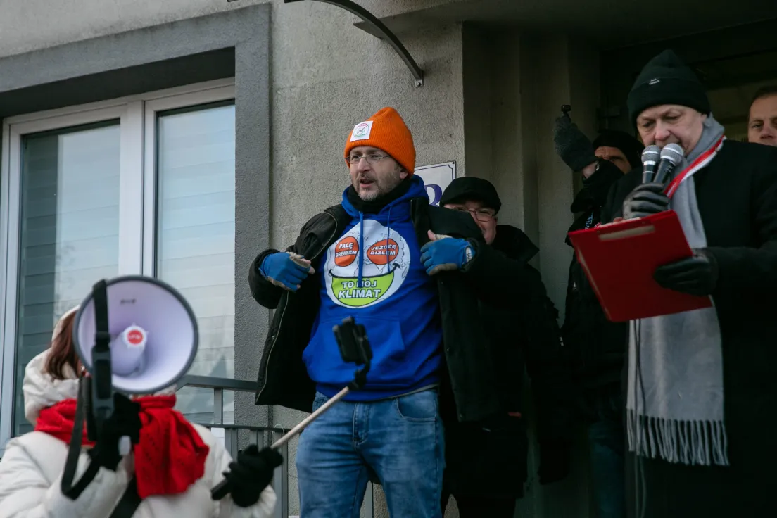 Protest przeciwko SCT pod ZDMK
