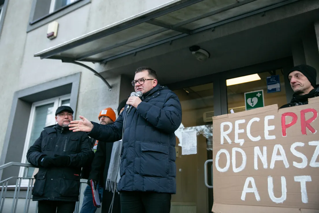 Protest przeciwko SCT pod ZDMK