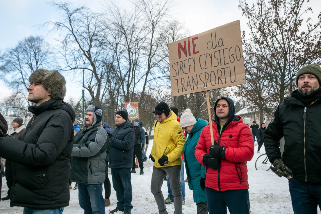 Protest przeciwko SCT pod ZDMK