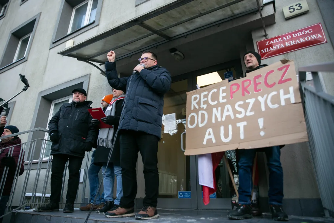 Protest przeciwko SCT pod ZDMK